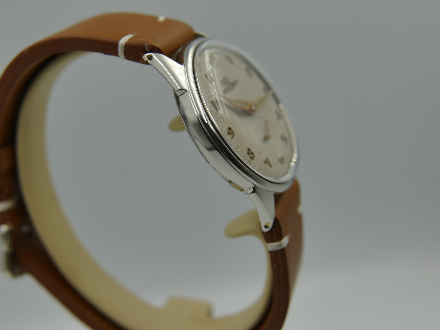 60s vintage watch mens Lemania ref. 298 /4 cal. 3000 honey dial serviced