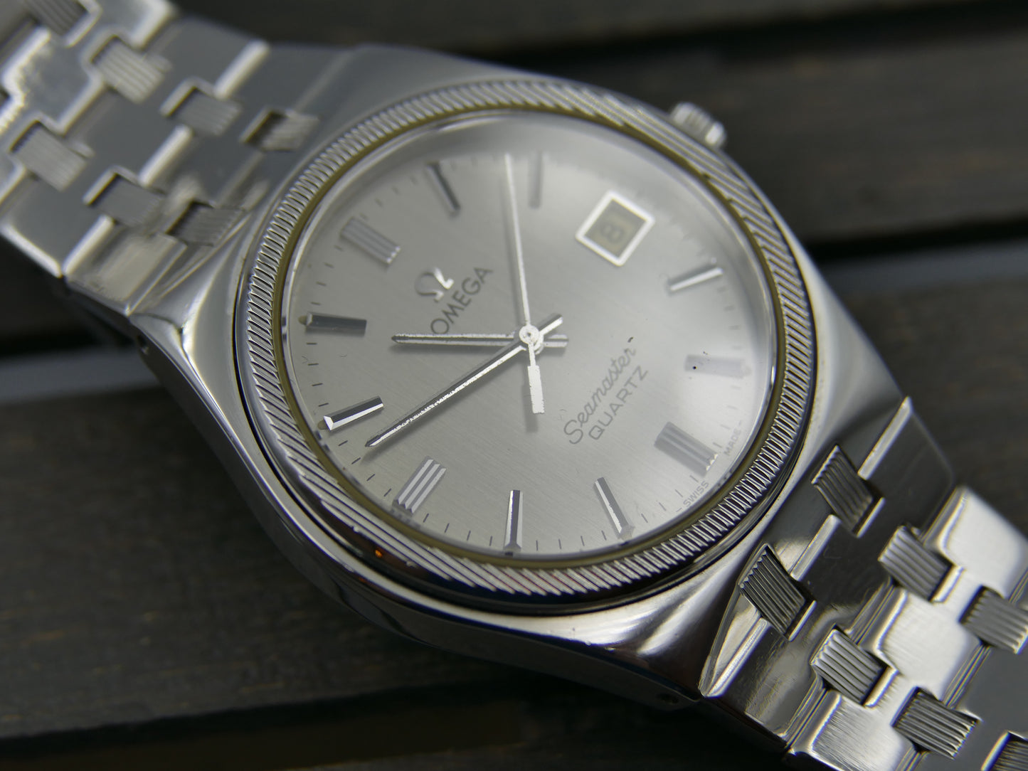 70s vintage watch mens Omega Seamaster quartz cal. 1342 ref. 196.0134 / 396.0873 royal oak