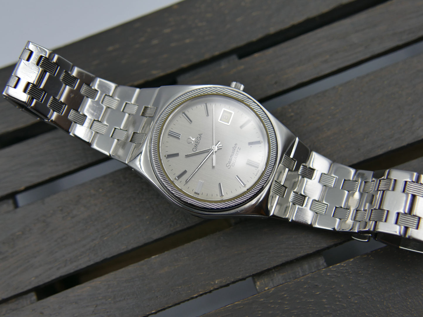 70s vintage watch mens Omega Seamaster quartz cal. 1342 ref. 196.0134 / 396.0873 royal oak