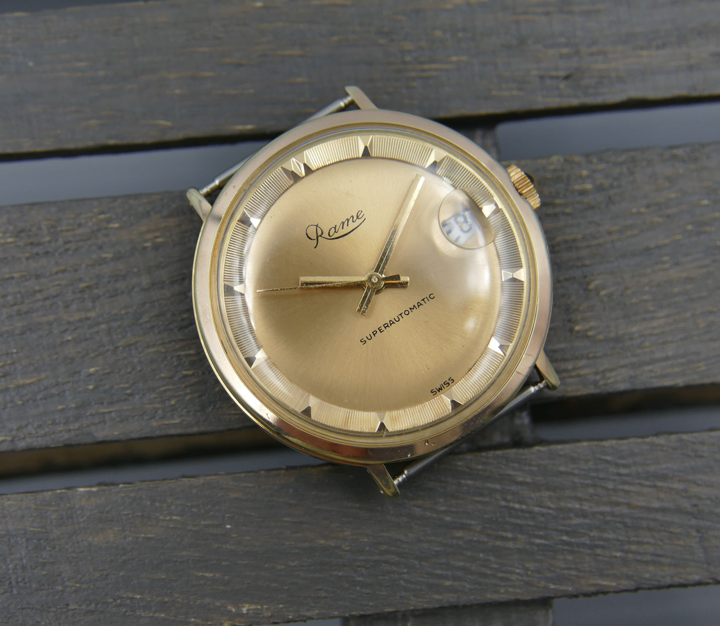 60s vintage watch mens swiss Rame superautomatic ETA 2452 deluxe dial serviced