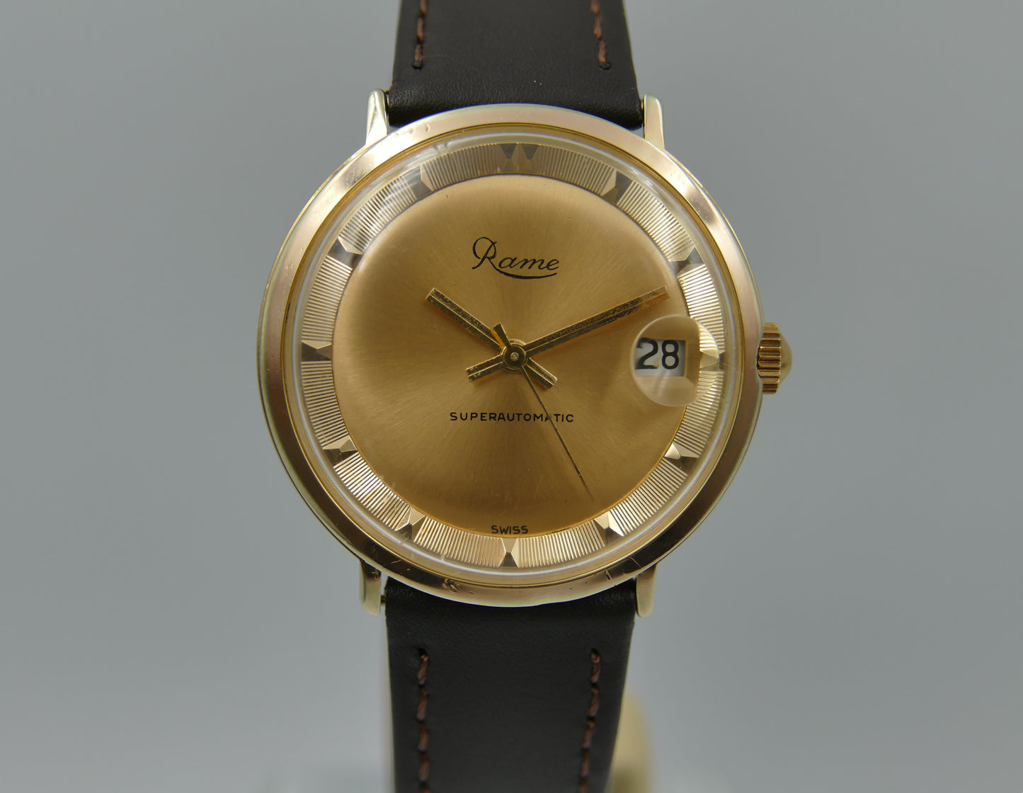 60s vintage watch mens swiss Rame superautomatic ETA 2452 deluxe dial serviced