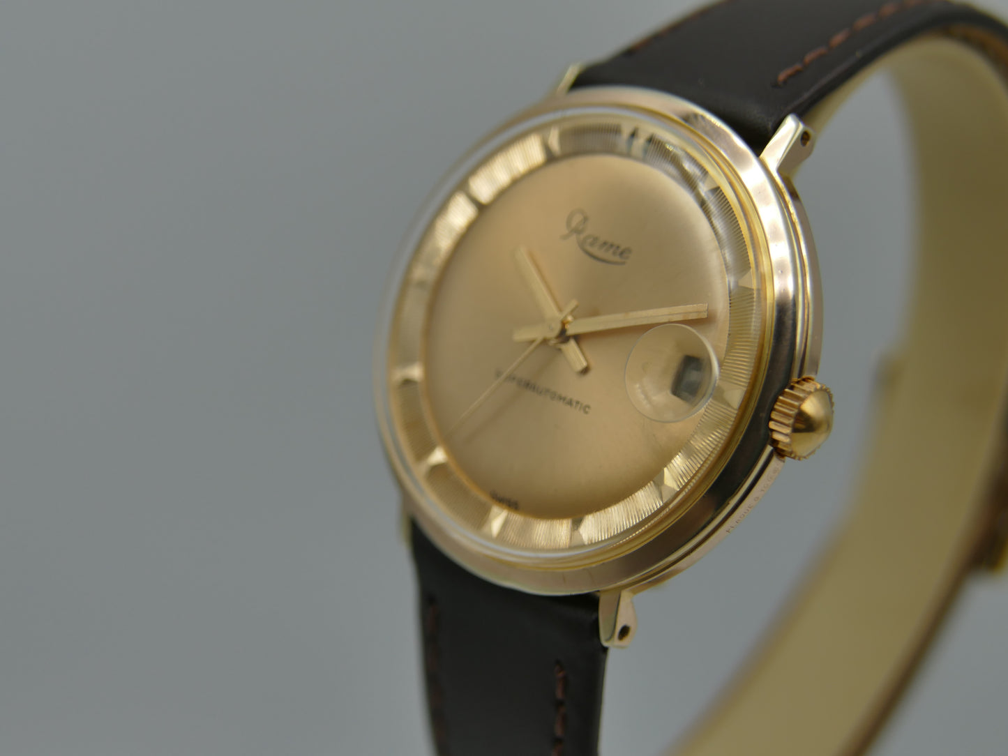 60s vintage watch mens swiss Rame superautomatic ETA 2452 deluxe dial serviced