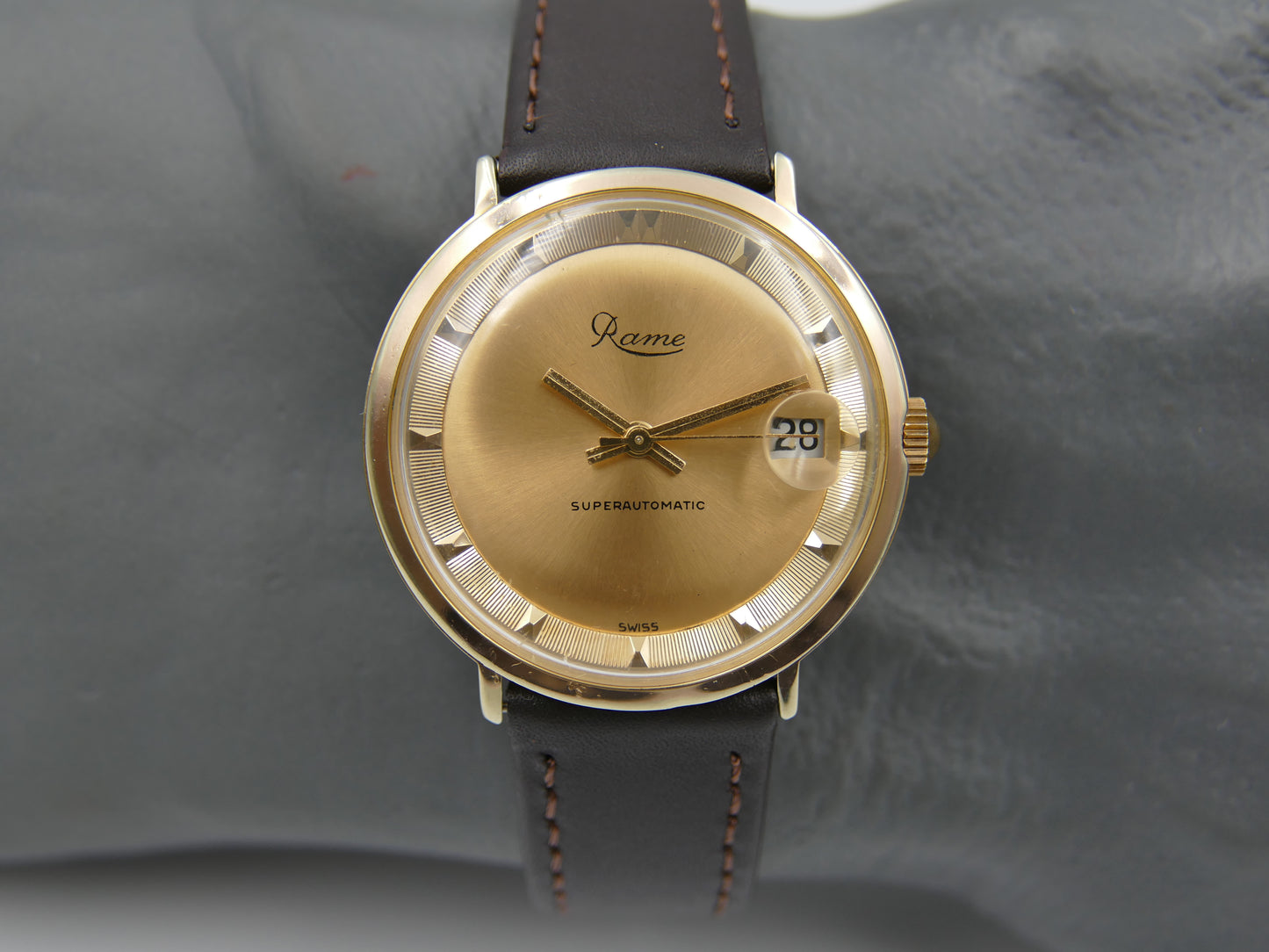 60s vintage watch mens swiss Rame superautomatic ETA 2452 deluxe dial serviced
