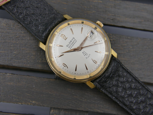 60s vintage watch mens swiss Glorys automatic 41 jewels ETA 2452 NOS serviced