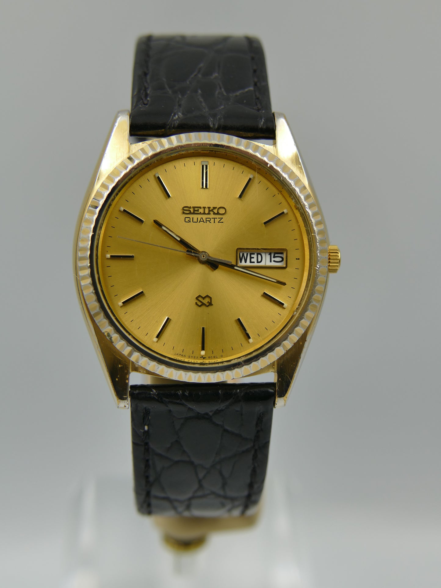 vintage watch mens Seiko SQ quartz president gold pl
