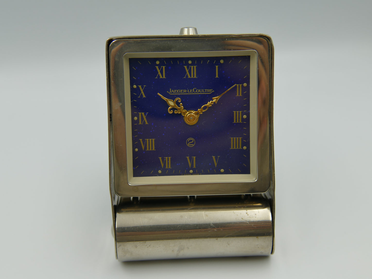 Vintage Clock Jaeger LeCoultre Art Deco Alarm Travel Clock Folding Lapis Lazuli dial
