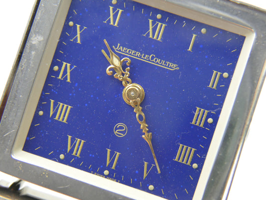Vintage Clock Jaeger LeCoultre Art Deco Alarm Travel Clock Folding Lapis Lazuli dial