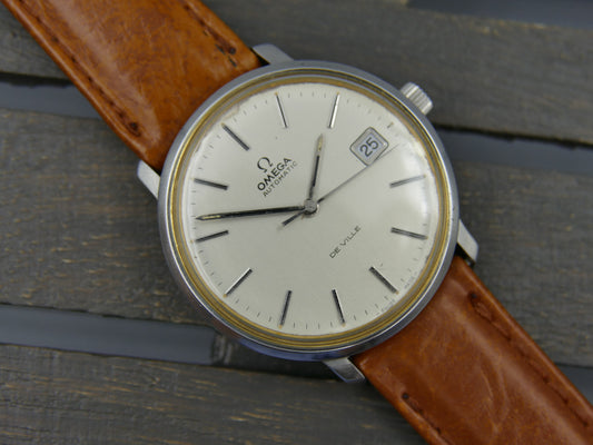 70s vintage watch mens Omega De Ville ref 166.0134 automatic 1012 SS serviced