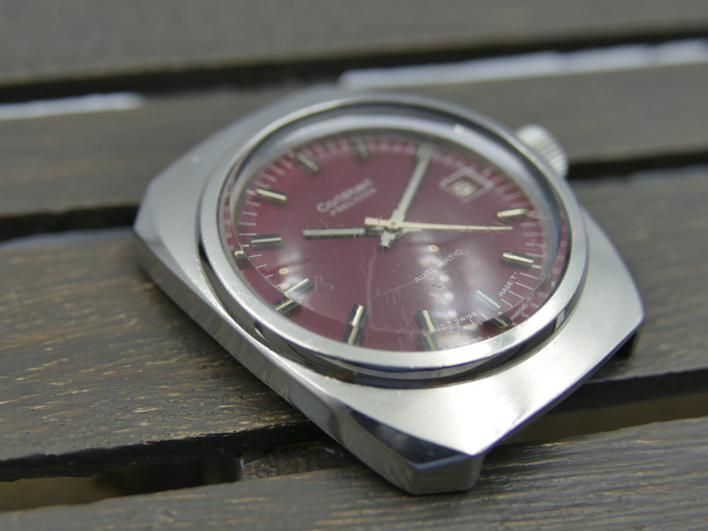 60s vintage watch mens Cortebert precision burgundy ref. 298.006 monocoque 60 1ers prix observatoires serviced
