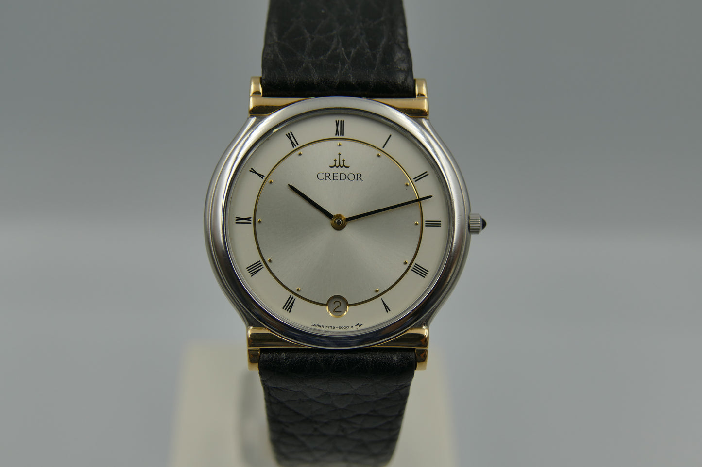 80s vintage watch mens Seiko Credor 7779-6000 18K Gold ultra thin