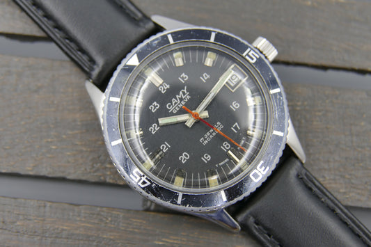60's vintage watch mens diver Camy geneva ref. 7311 manual wind ST 96-4 serviced