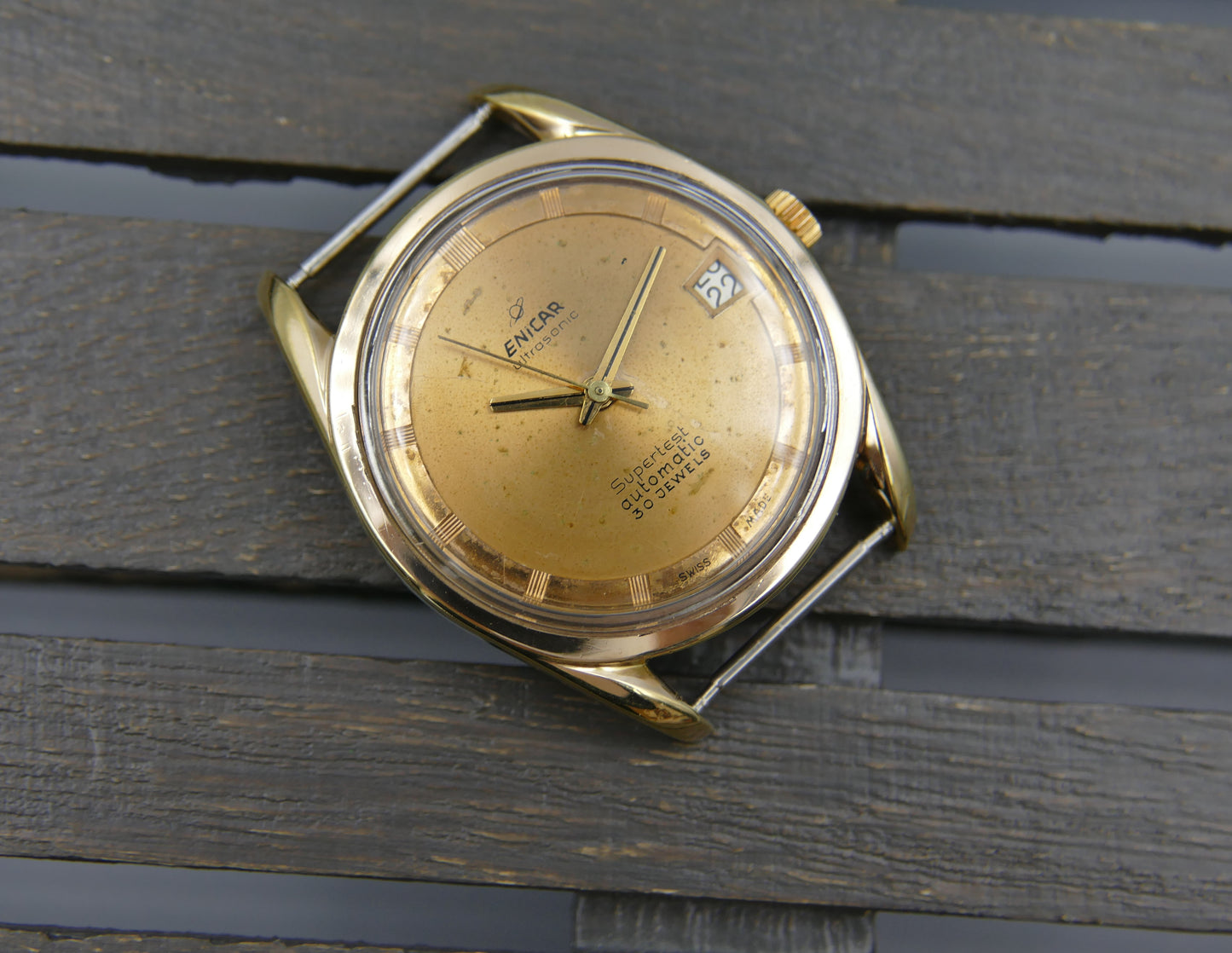 60’s vintage watch mens Enicar 100/254 ACPS Ultrsonic Supertest polerouter automatic AR 1125