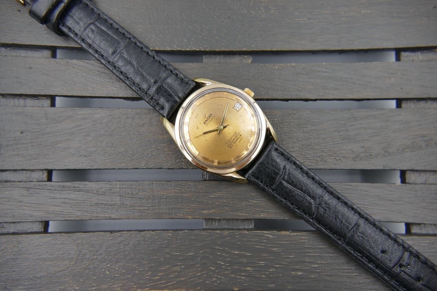 60’s vintage watch mens Enicar 100/254 ACPS Ultrsonic Supertest polerouter automatic AR 1125