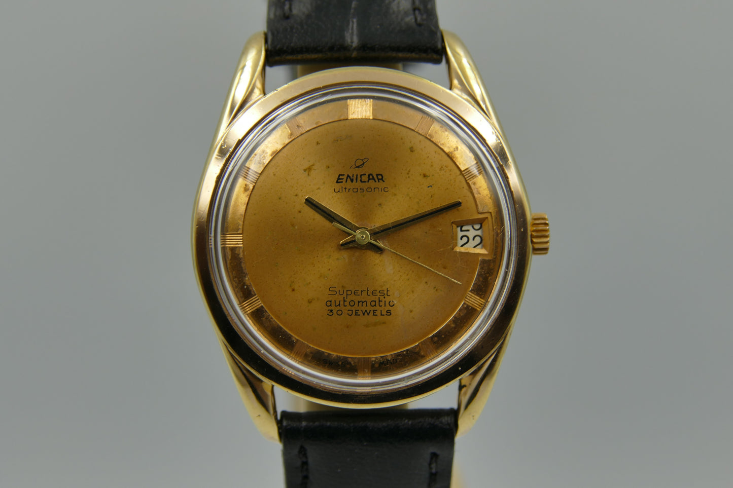 60’s vintage watch mens Enicar 100/254 ACPS Ultrsonic Supertest polerouter automatic AR 1125