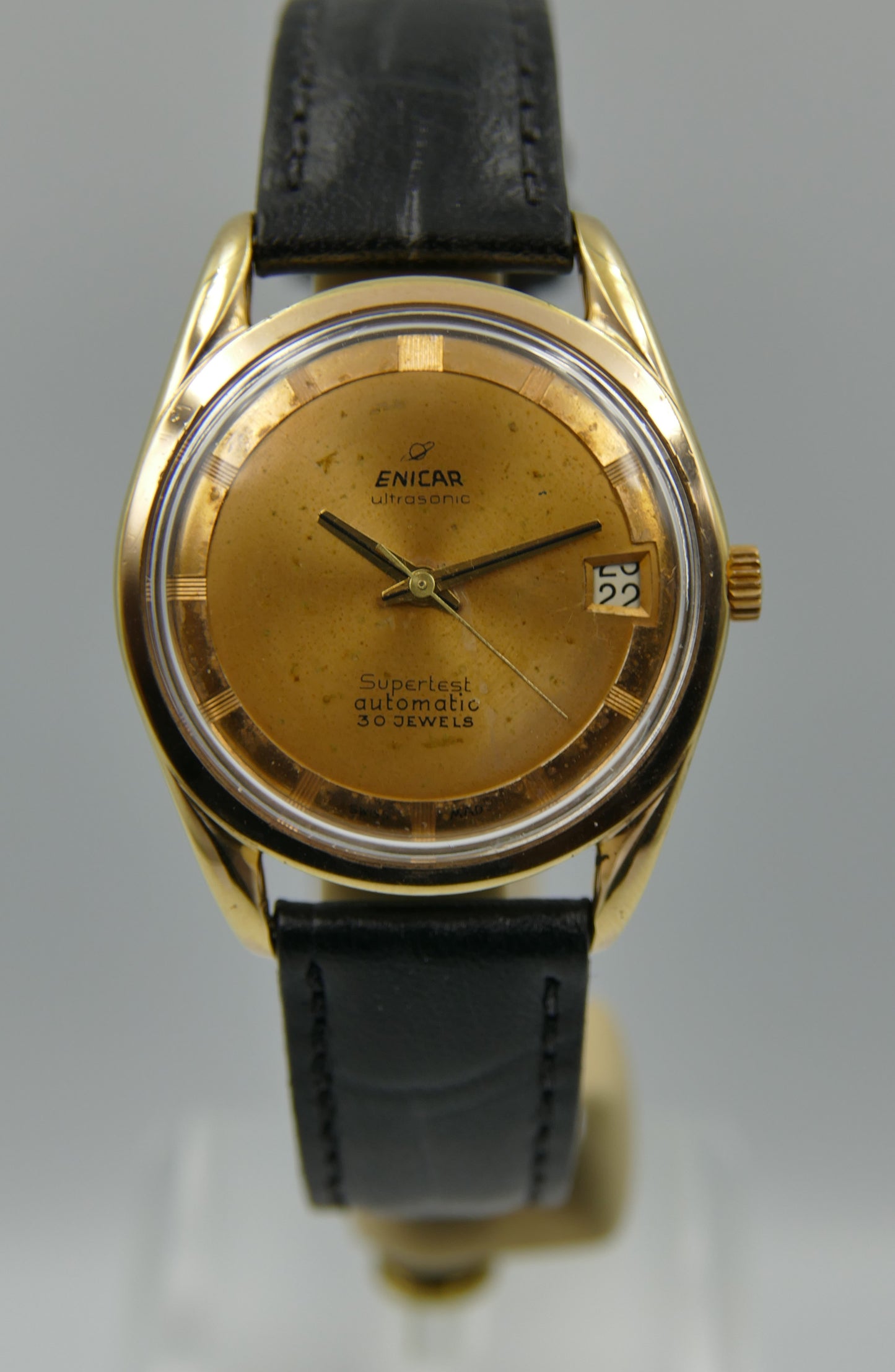 60’s vintage watch mens Enicar 100/254 ACPS Ultrsonic Supertest polerouter automatic AR 1125