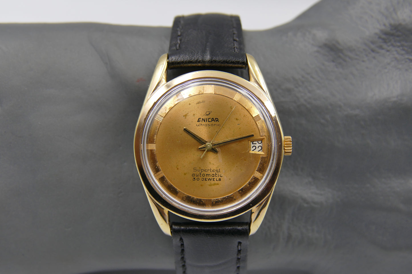 60’s vintage watch mens Enicar 100/254 ACPS Ultrsonic Supertest polerouter automatic AR 1125