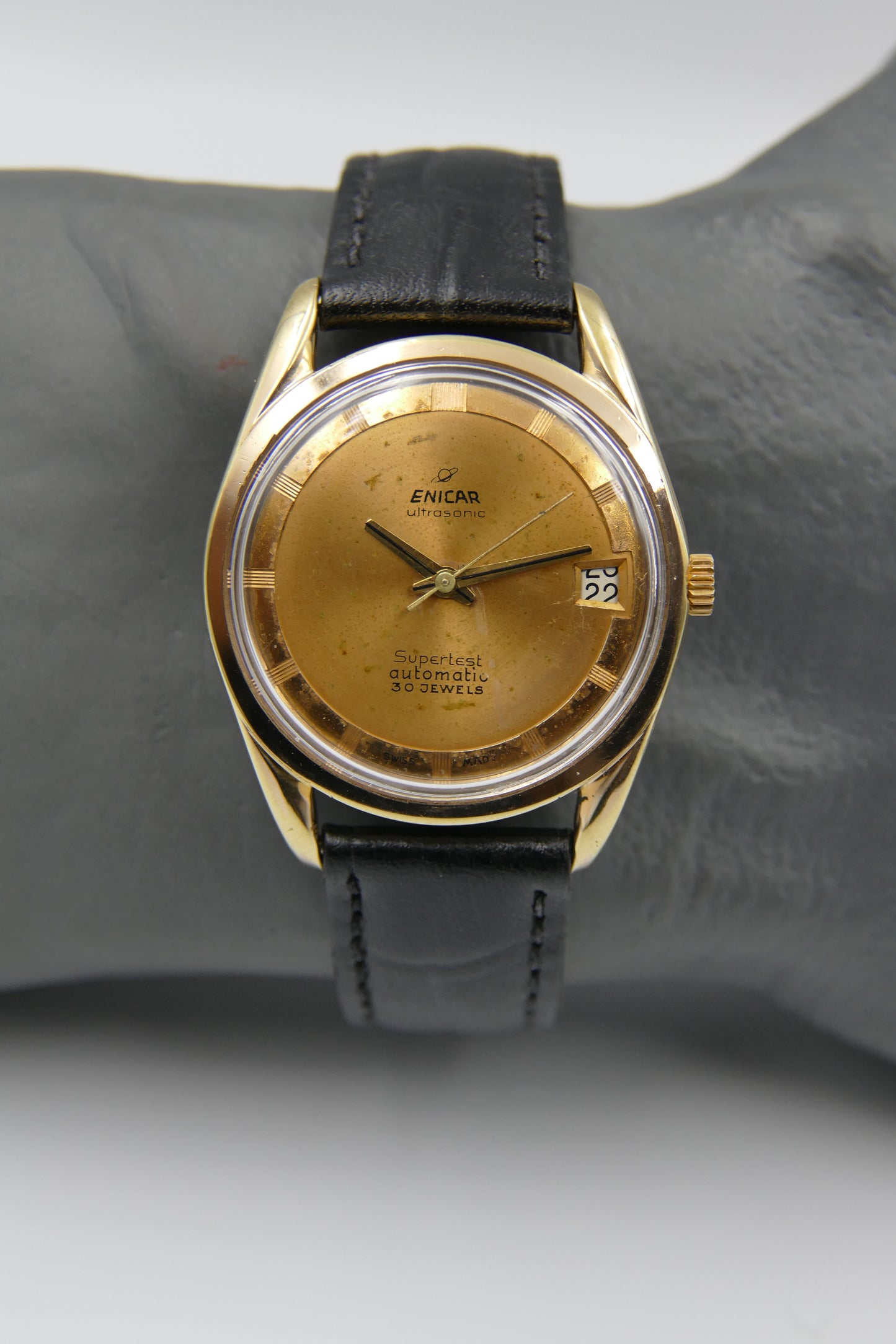 60’s vintage watch mens Enicar 100/254 ACPS Ultrsonic Supertest polerouter automatic AR 1125
