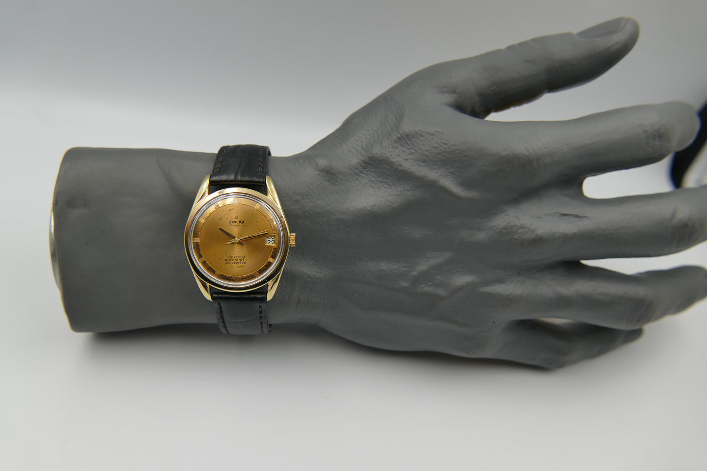 60’s vintage watch mens Enicar 100/254 ACPS Ultrsonic Supertest polerouter automatic AR 1125