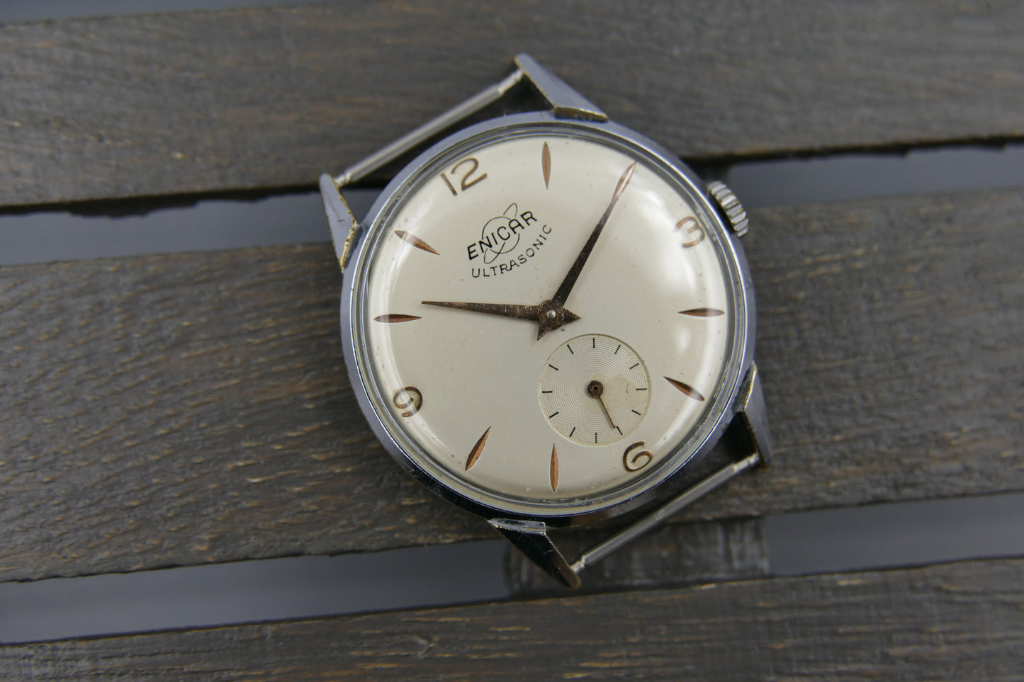 60s vintage watch Enicar 100/73M manual wind AR 1012 serviced