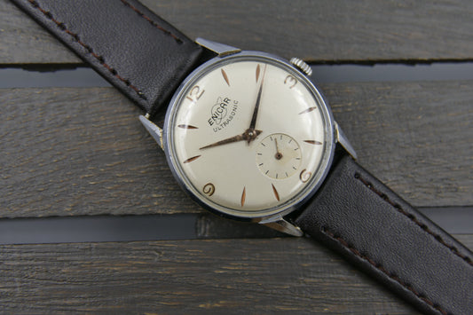 60s vintage watch Enicar 100/73M manual wind AR 1012 serviced