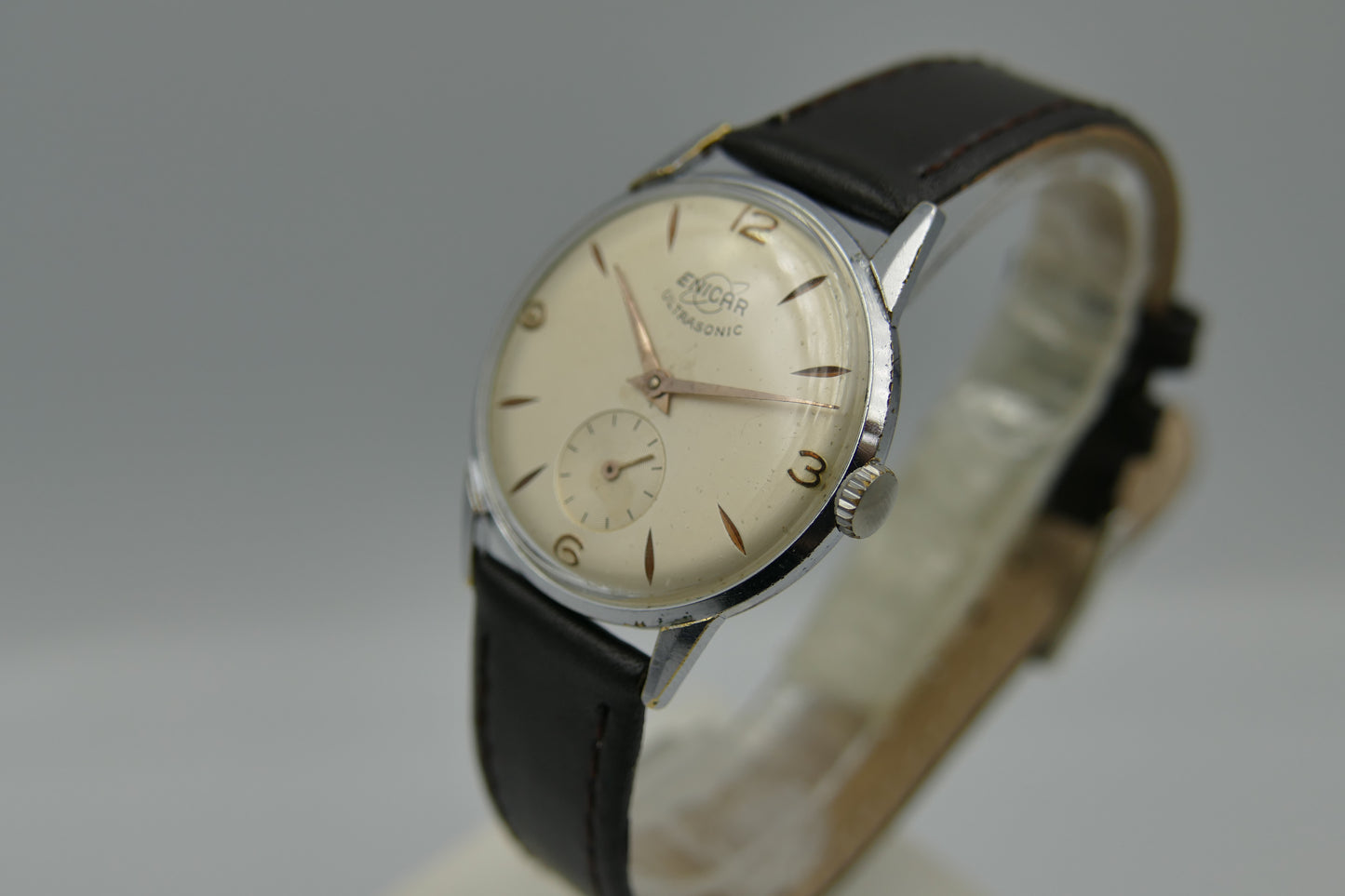 60s vintage watch Enicar 100/73M manual wind AR 1012 serviced