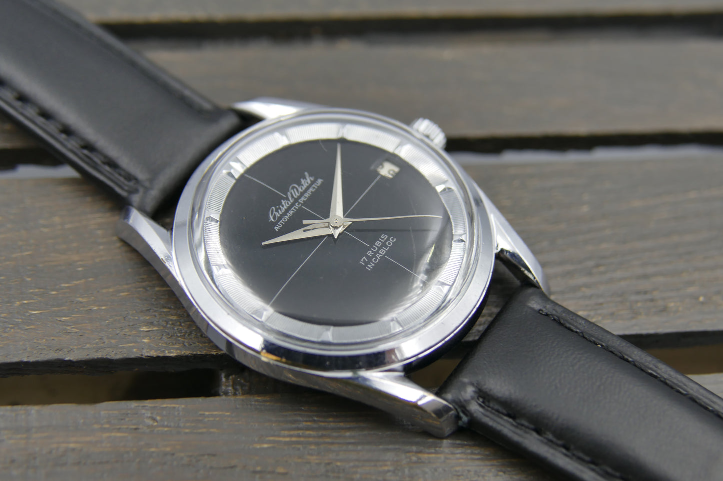 vintage watch mens Crystal Watch automatic eta 2432 perpetua polerouter serviced