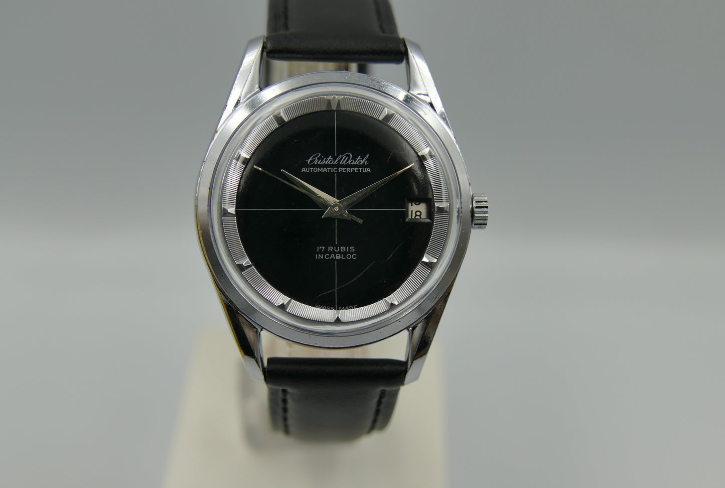 vintage watch mens Crystal Watch automatic eta 2432 perpetua polerouter serviced