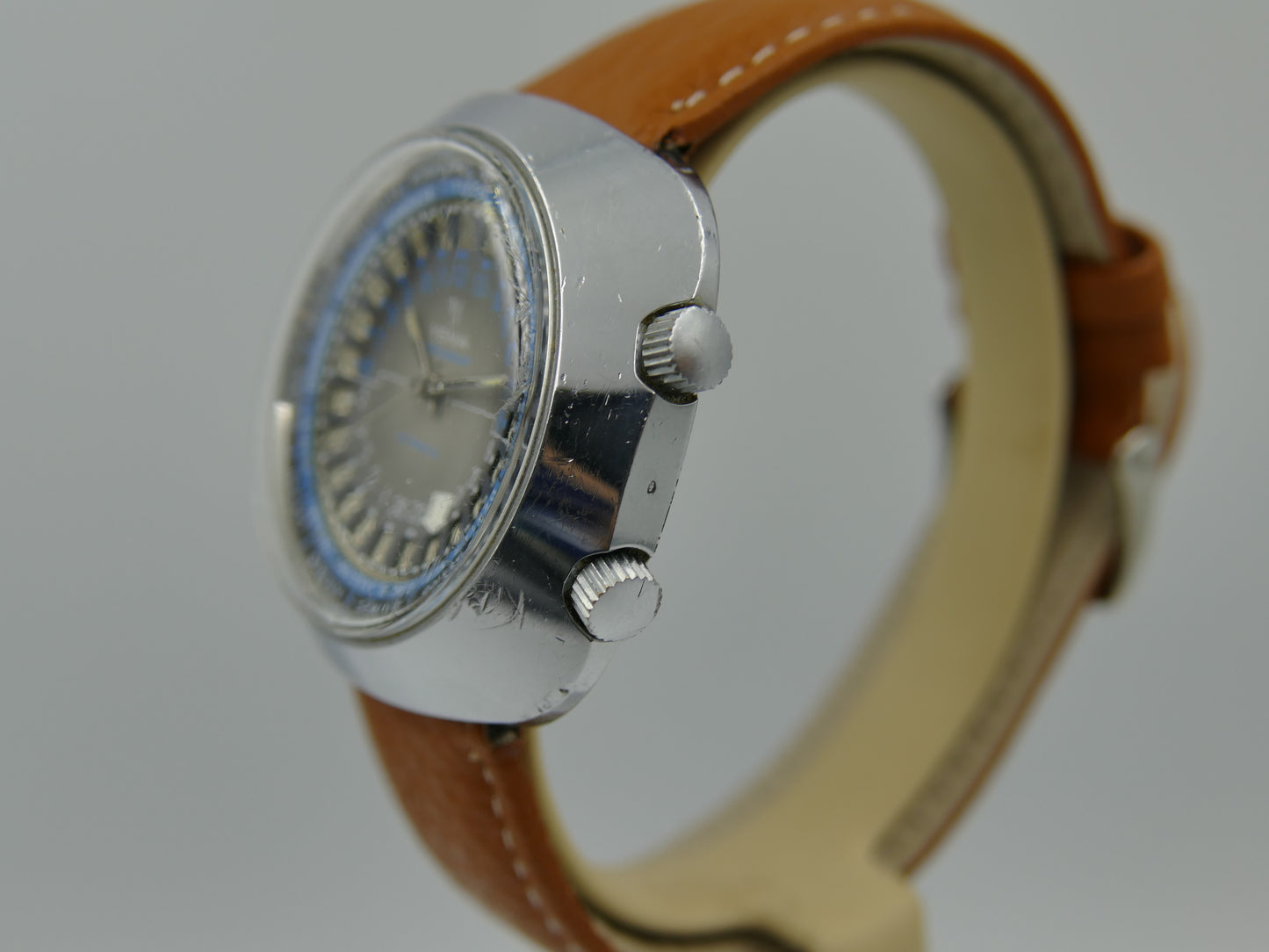 60s vintage watch mens Yema Worldgraf patent peding automatic FE RARE