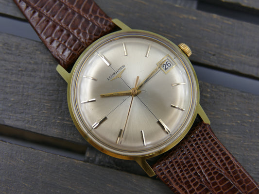 70’s vintage watch mens Longines cross dial ref. 7626 -3 hand wind 701