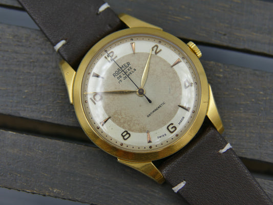 50s vintage watch mens Roamer De Luxe two tone ST 372 rare