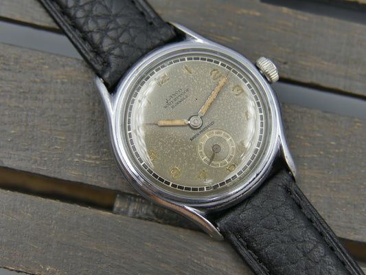 40’s vintage watch mens military Lanco hand wind 1022 grey