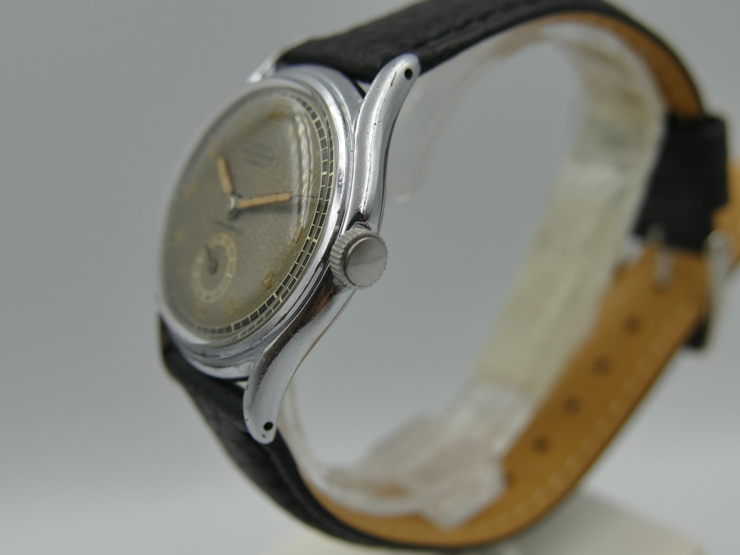 40’s vintage watch mens military Lanco hand wind 1022 grey