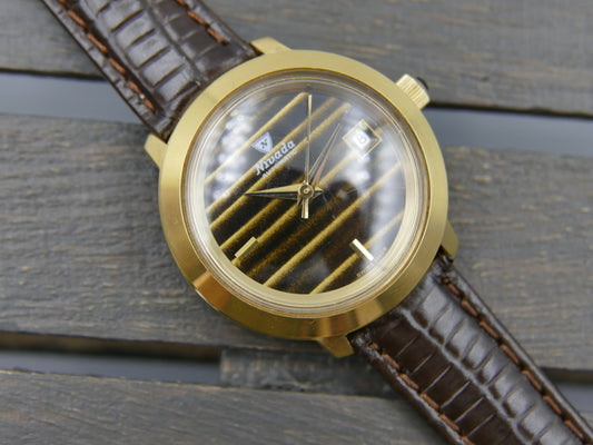 Vintage watch Nivada tiger eye dial Yves Saint Laurent ref 5490 automatic AS 1788