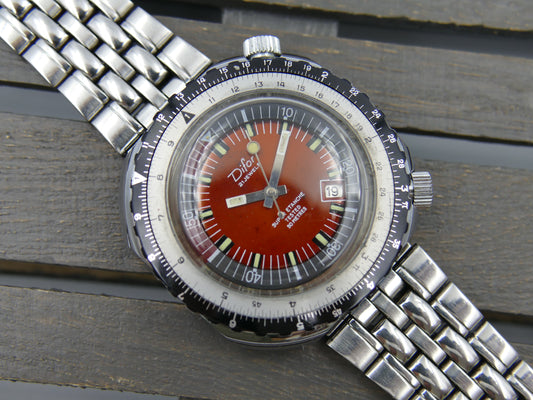 70s vintage watch mens plongee diver Difor Super Etanche mint