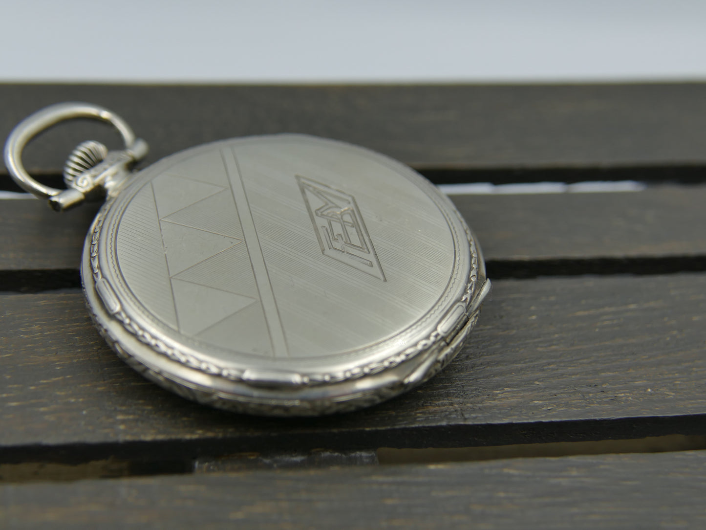 Vintage art deco pocket watch silver Chronometre manual wind