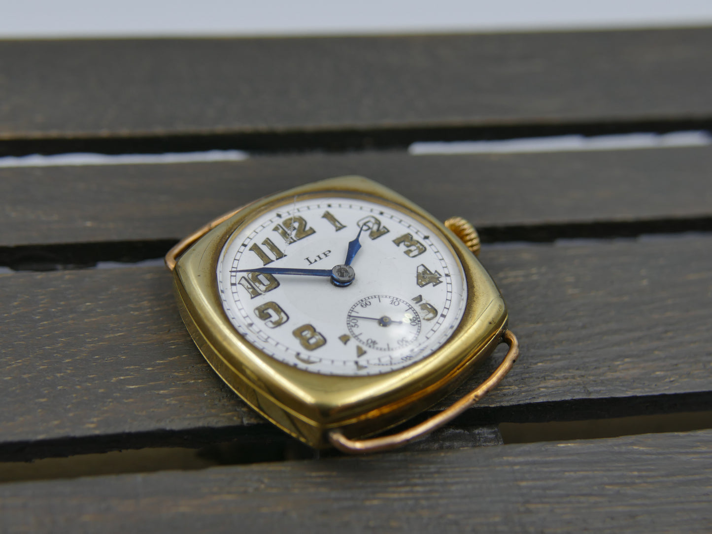 10's WW1 vintage watch mens military LIP trench cushion hand wind