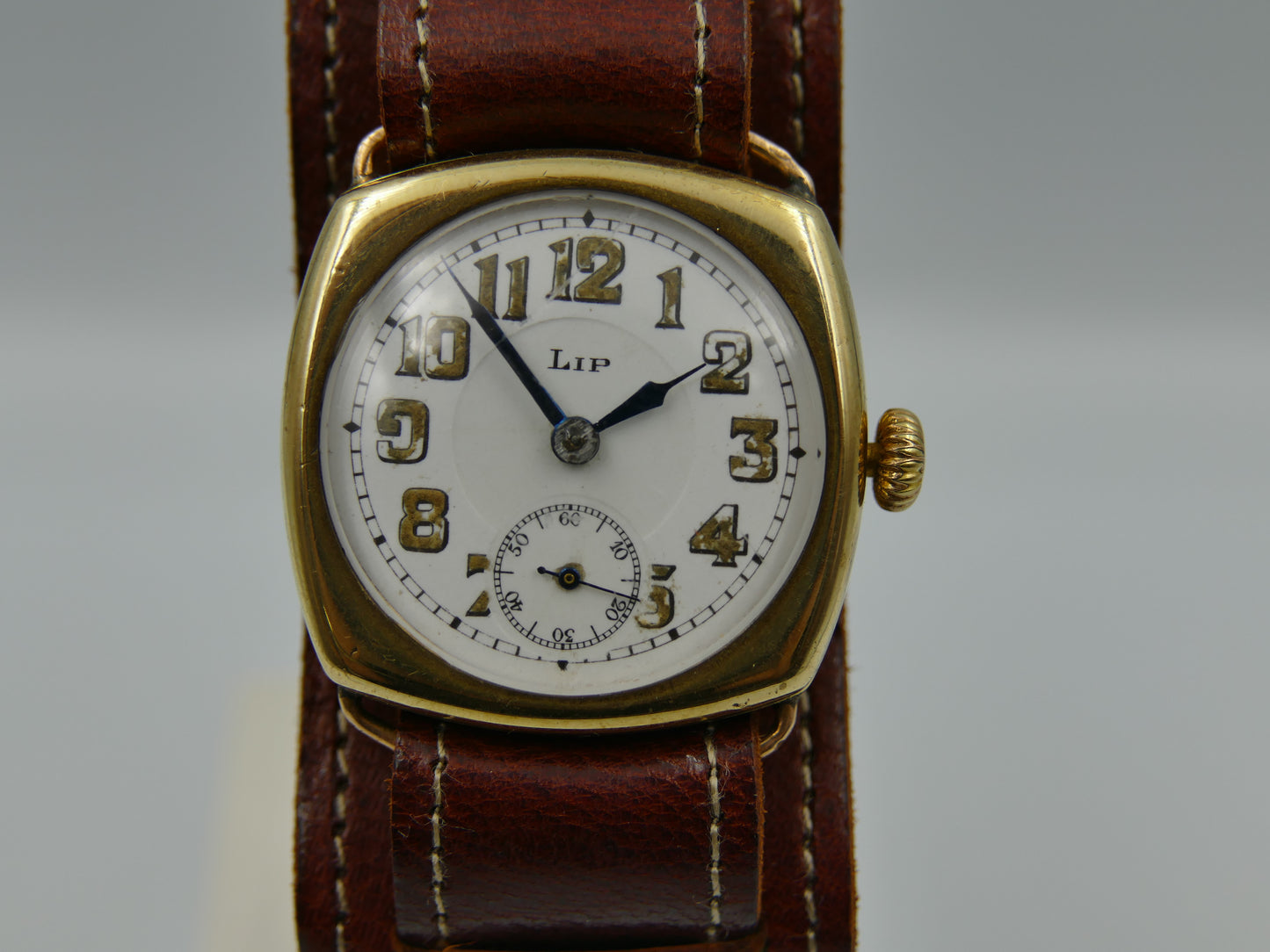 10's WW1 vintage watch mens military LIP trench cushion hand wind