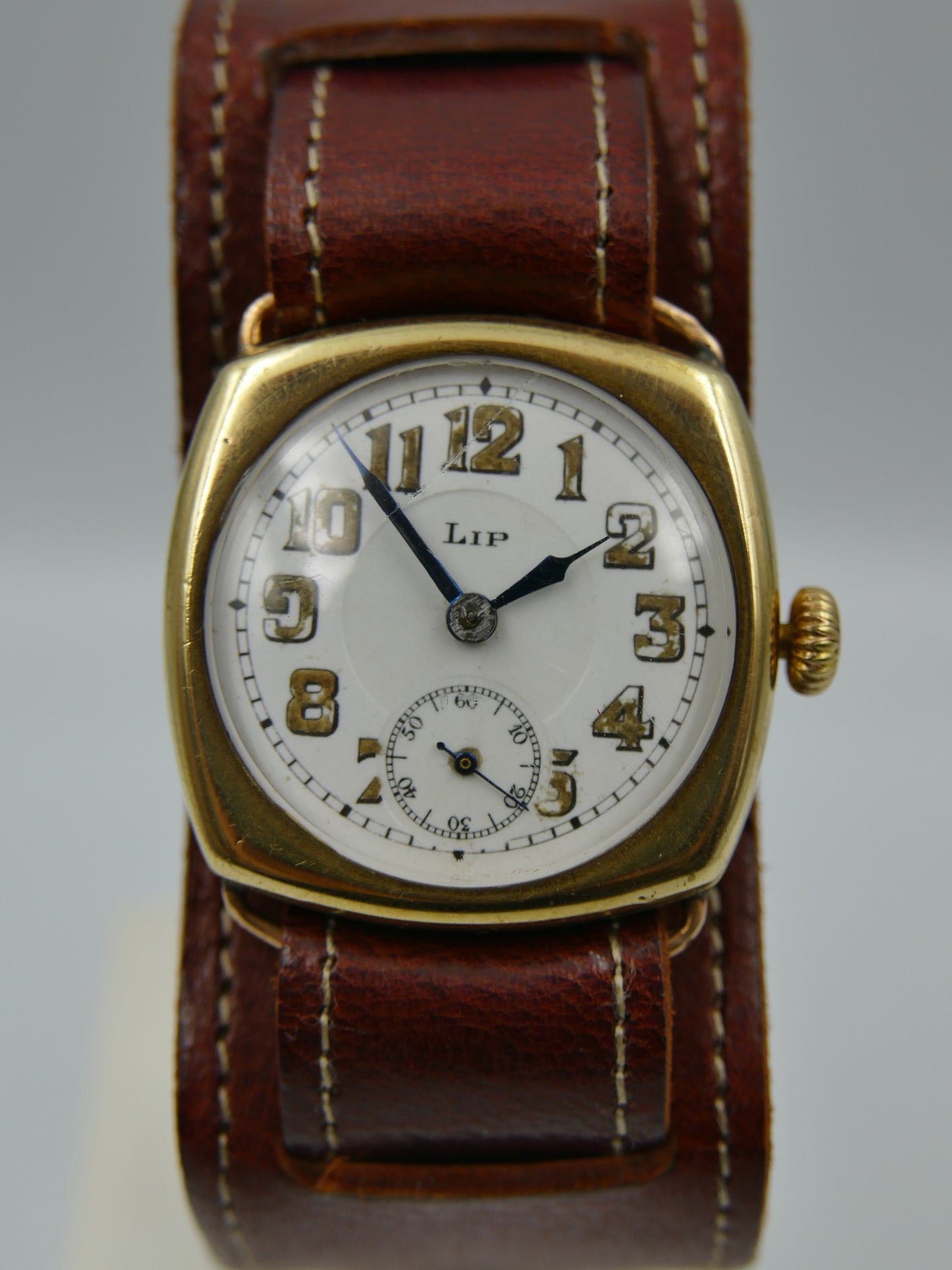 10's WW1 vintage watch mens military LIP trench cushion hand wind