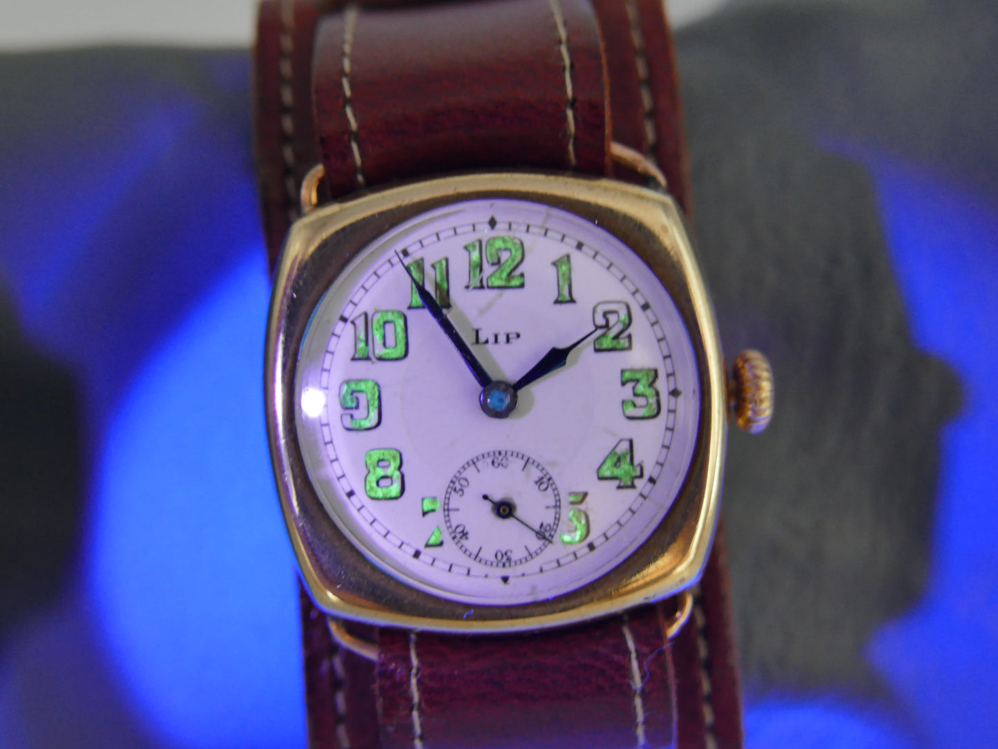 10's WW1 vintage watch mens military LIP trench cushion hand wind