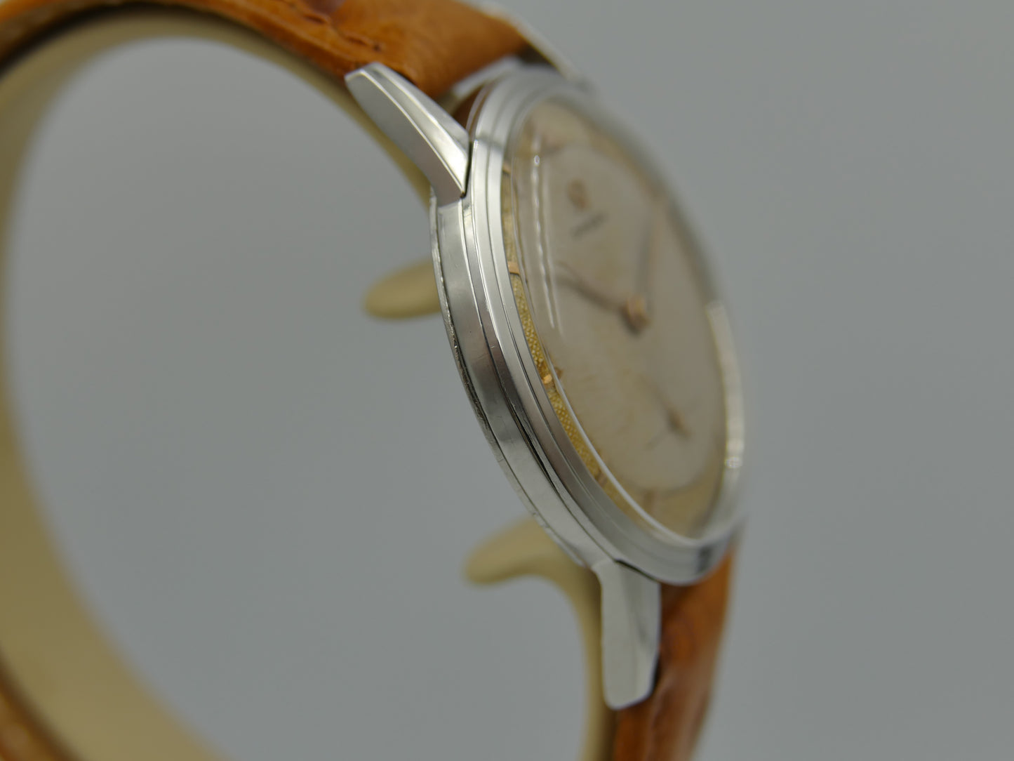 50’s vintage watch mens Omega ref. 2738 -1 honeycomb cal 410 serviced rare 2 tone