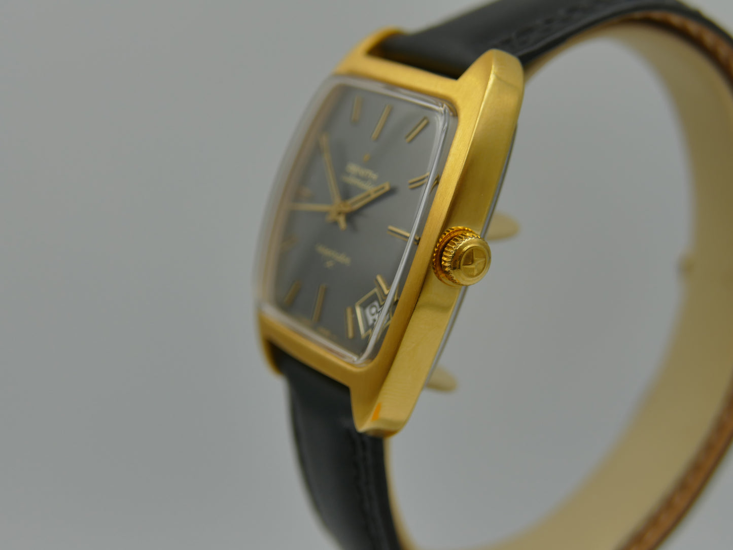 70's vintage watch mens Zenith respirator x ref 6708 automatic cal. 2552pc gray dial serviced