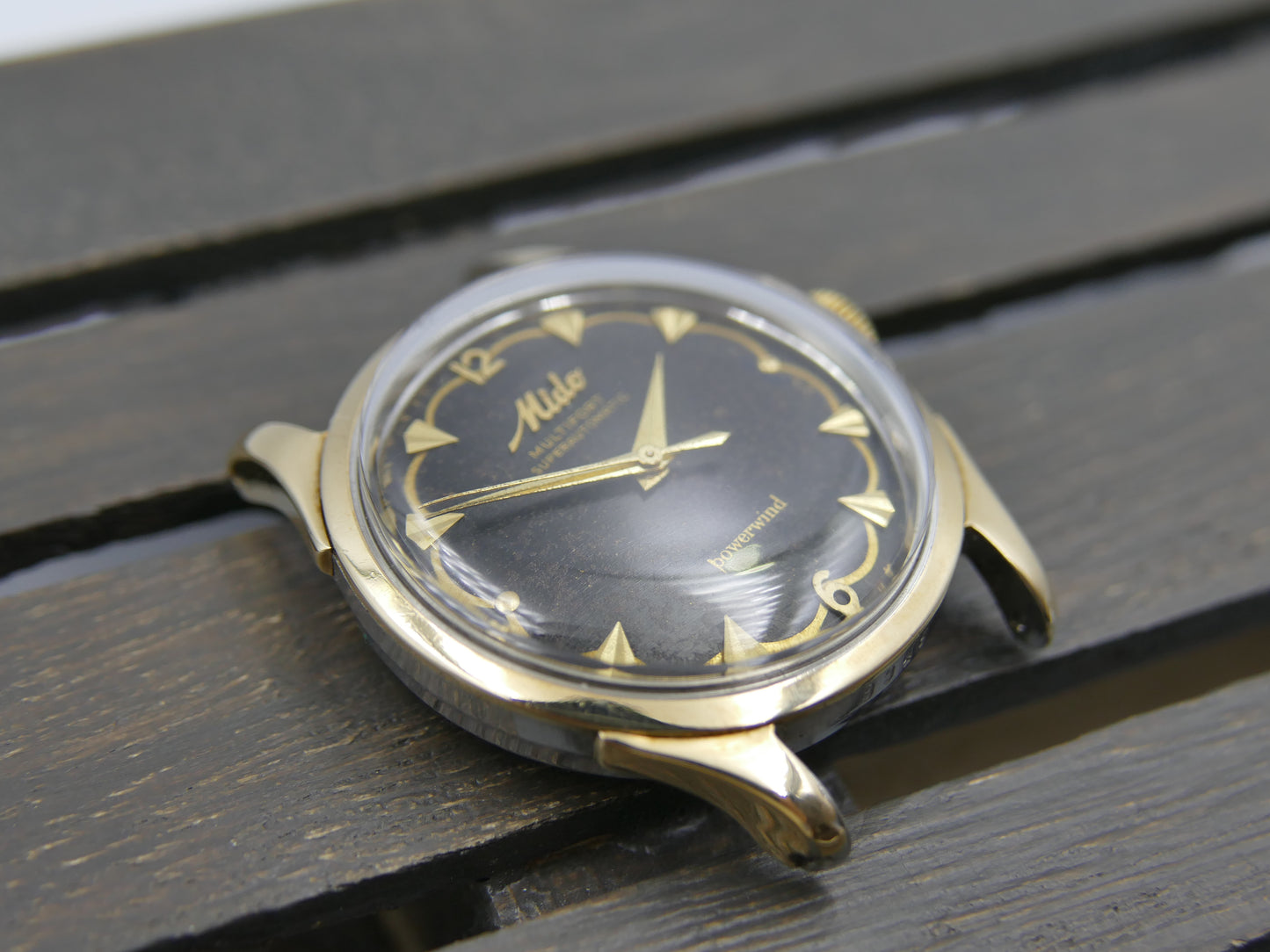 60s vintage watch mens Mido Multifort superautomatic  917PCO powerwind gold cap serviced