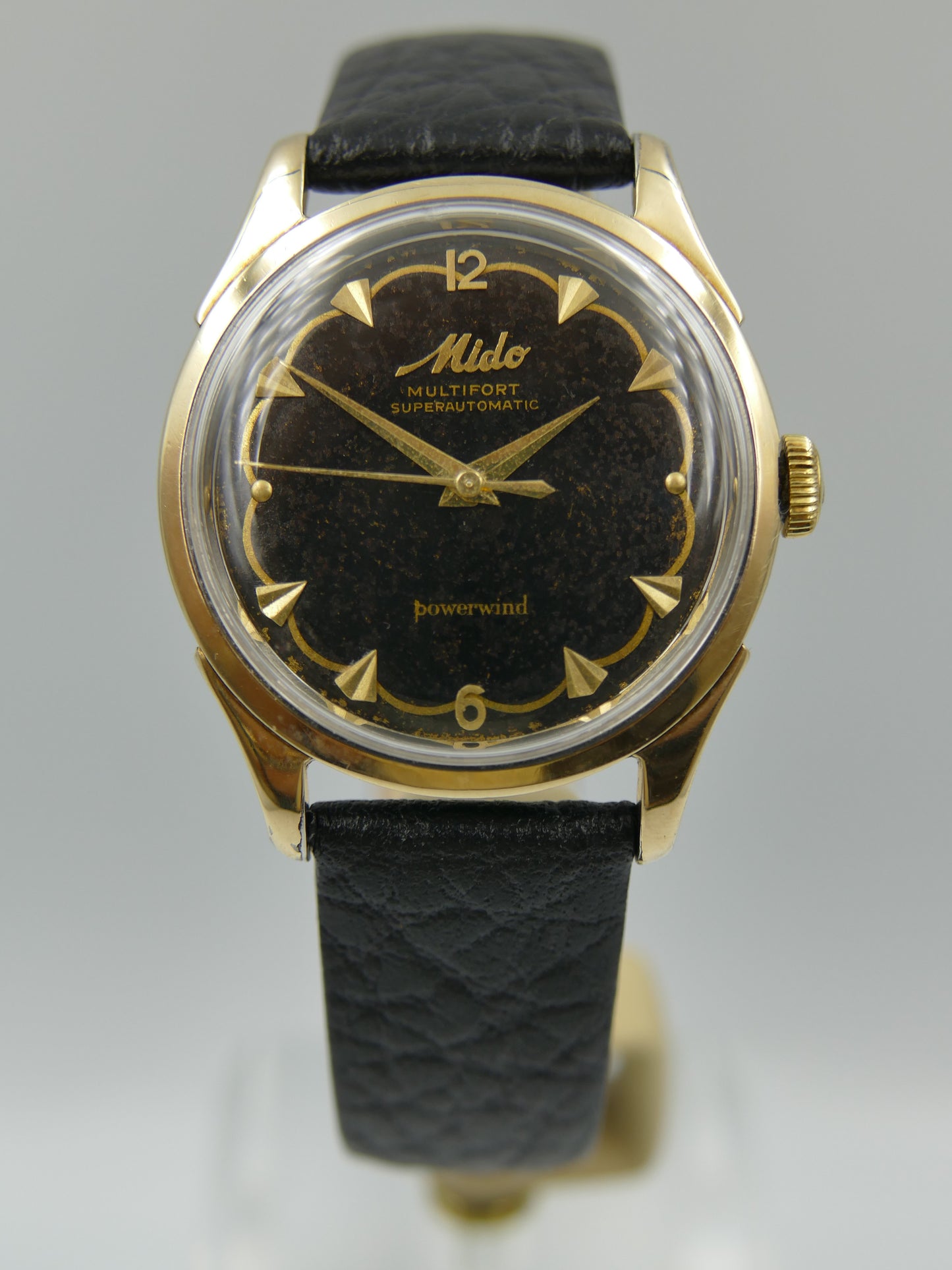 60s vintage watch mens Mido Multifort superautomatic  917PCO powerwind gold cap serviced
