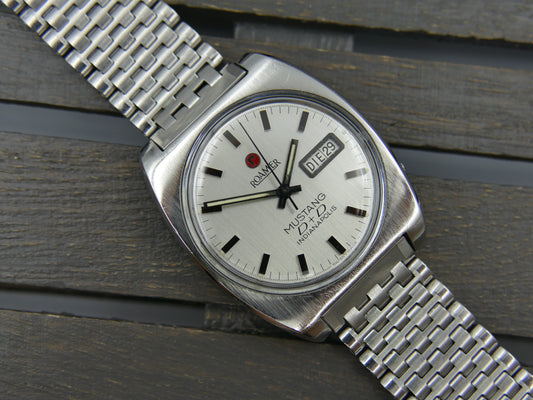 Vintage watch mens Roamer Mustang D+D Indianapolis Automatic Day-Date ref. 482-1120-601 cal. ST678