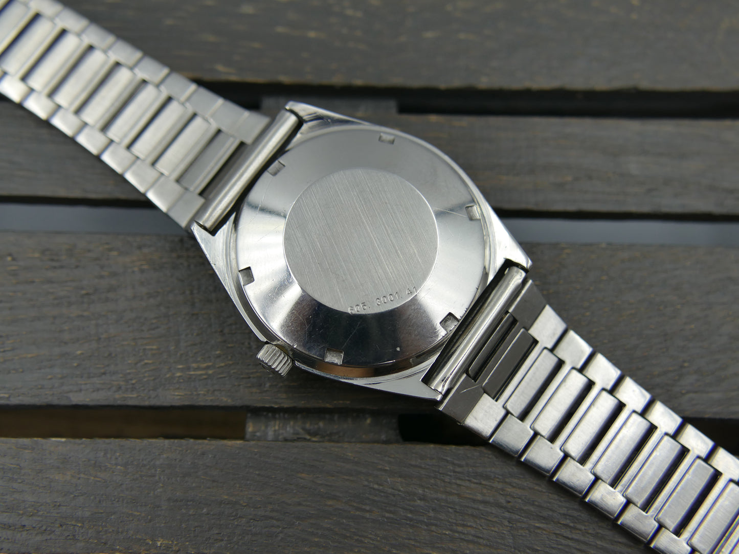 70s vintage watch mens Certina 605.3001.14 automatic blue SS serviced