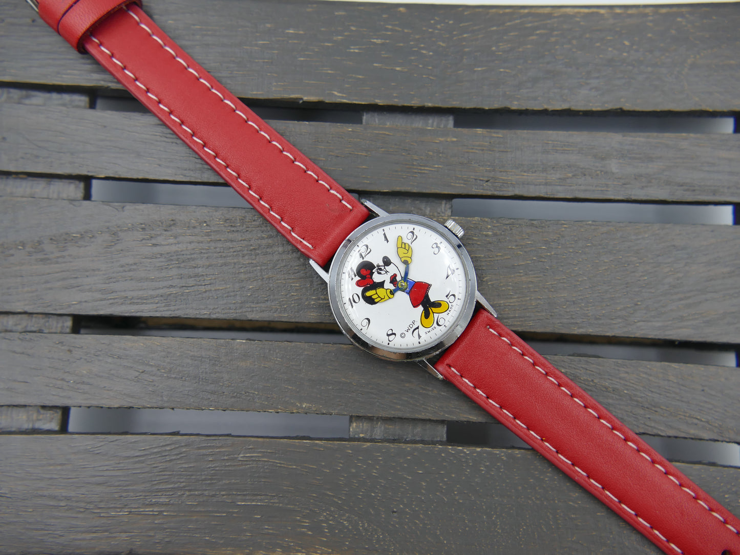 W.D.P. Disney Mickey Minnie manual wind swiss made vintage 60s