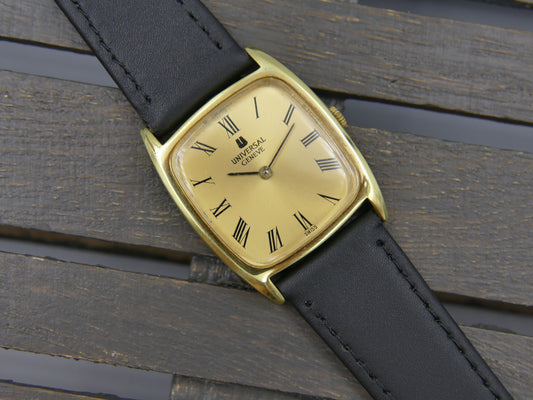 60s vintage watch mens Universal Geneve tank ref. 542114 ultra slim hand wind cal. 1-42 serviced