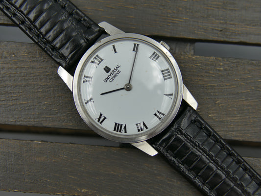 60s vintage watch mens Universal Geneve ref. 842101 ultra slim hand wind cal. 1-42 serviced
