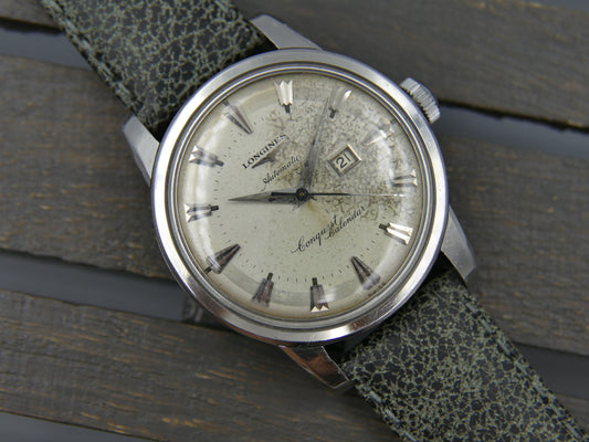 50s vintage watch mens Longines Conquest Calendar automatic 19ASD ref. 9004 3