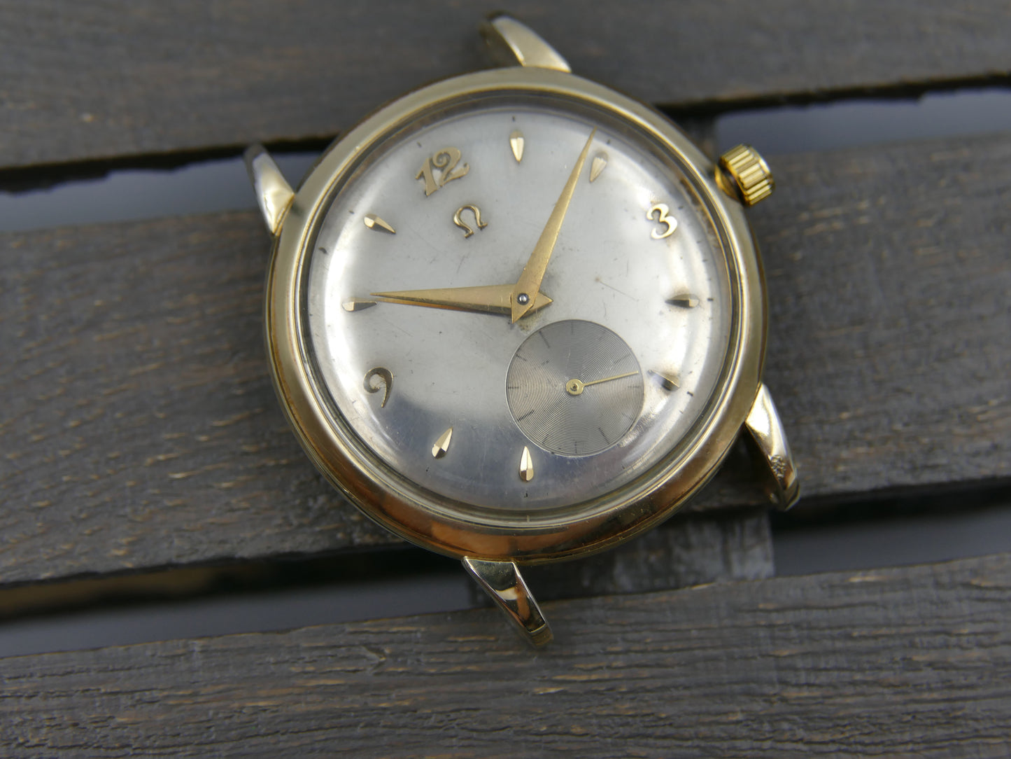 50s vintage watch mens Omega 14k gold filled ref F6231 automatic bumper 344